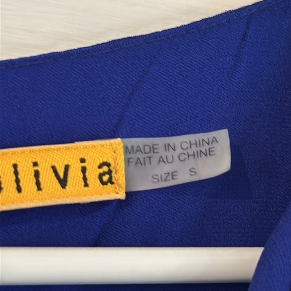 Women’s ALICE + OLIVIA Cobalt Blue SILK Sleeveless Blouson Mini Dress Size S - Picture 7 of 12